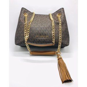 New Michael Kors Signature Jet Chain tote Medium
